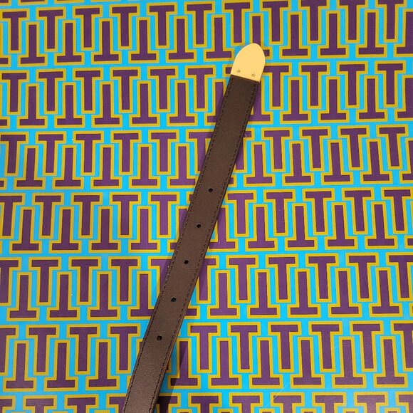 RALPH LAUREN Black Pebbled Leather Belt with Gold Buckle Size Medium LIKE NEW - Picture 8 of 8